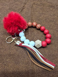 A Beaded Keychain with Pompom