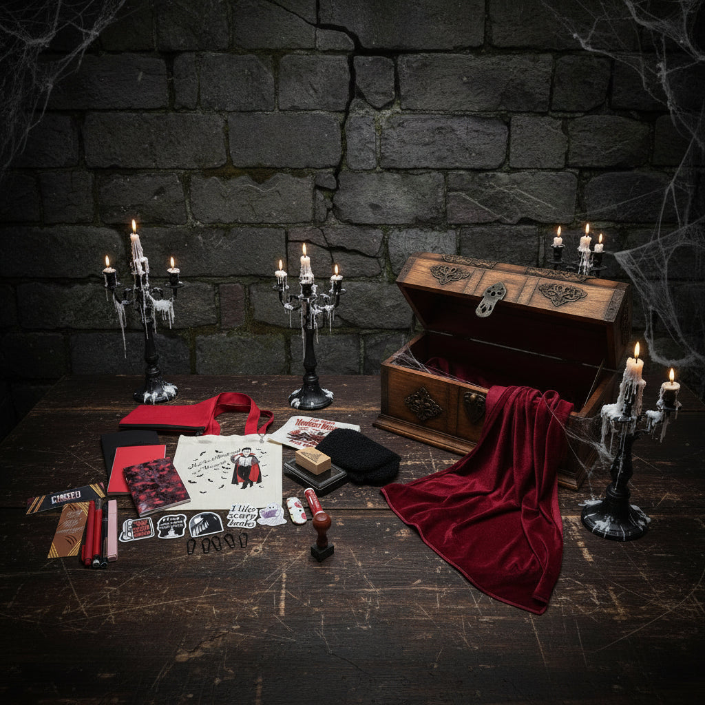 Vampire in a Horror Book Bundle in a scary castle