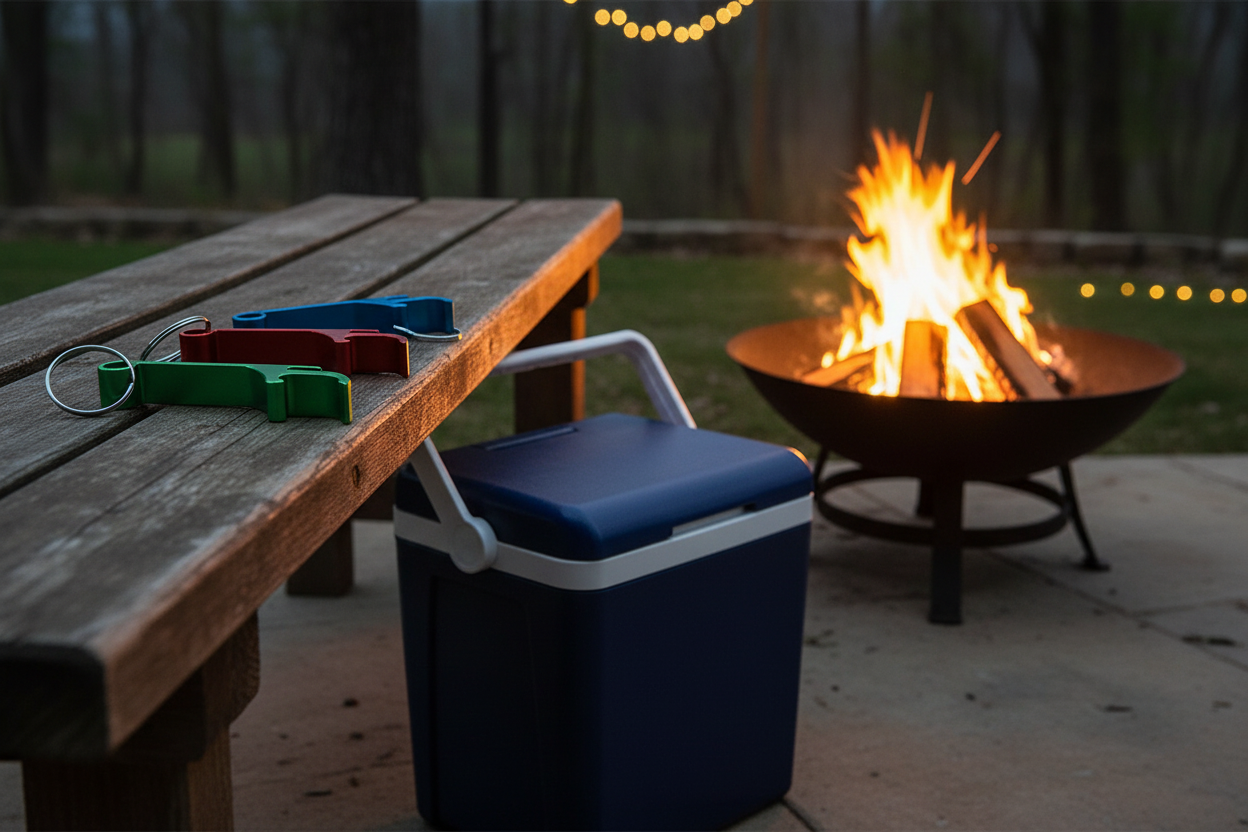 Bottle Openers by a Firepit