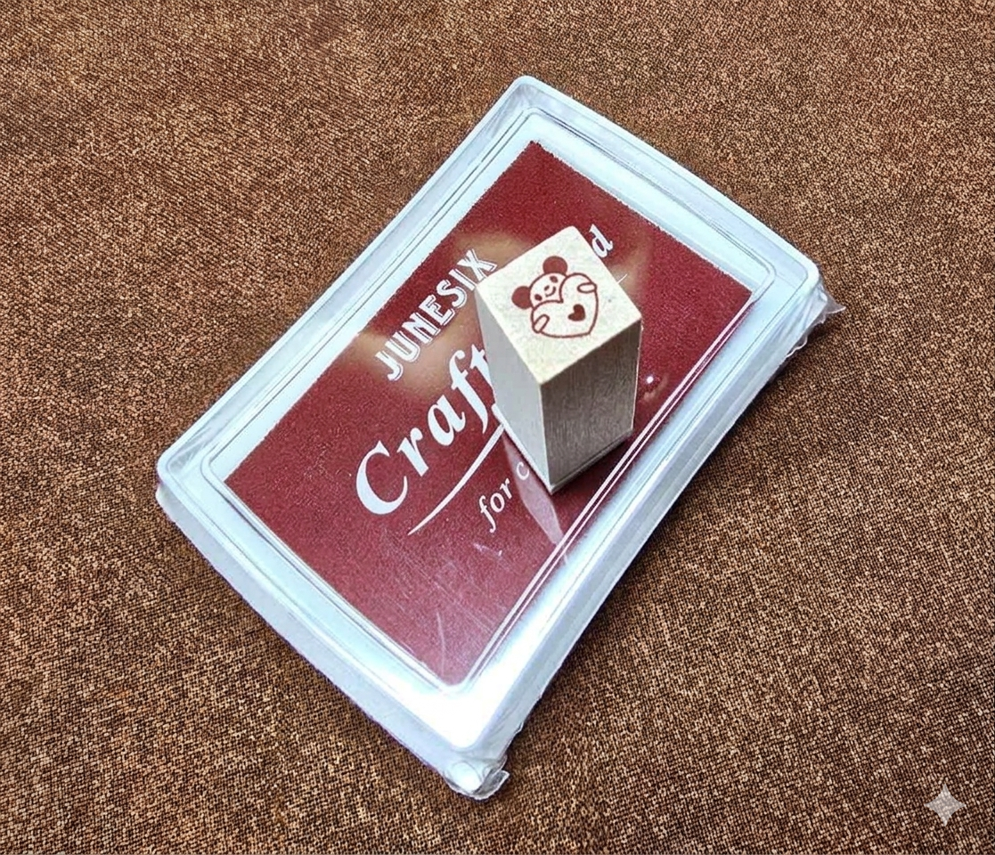 Ink Pad and Wooden Stamper