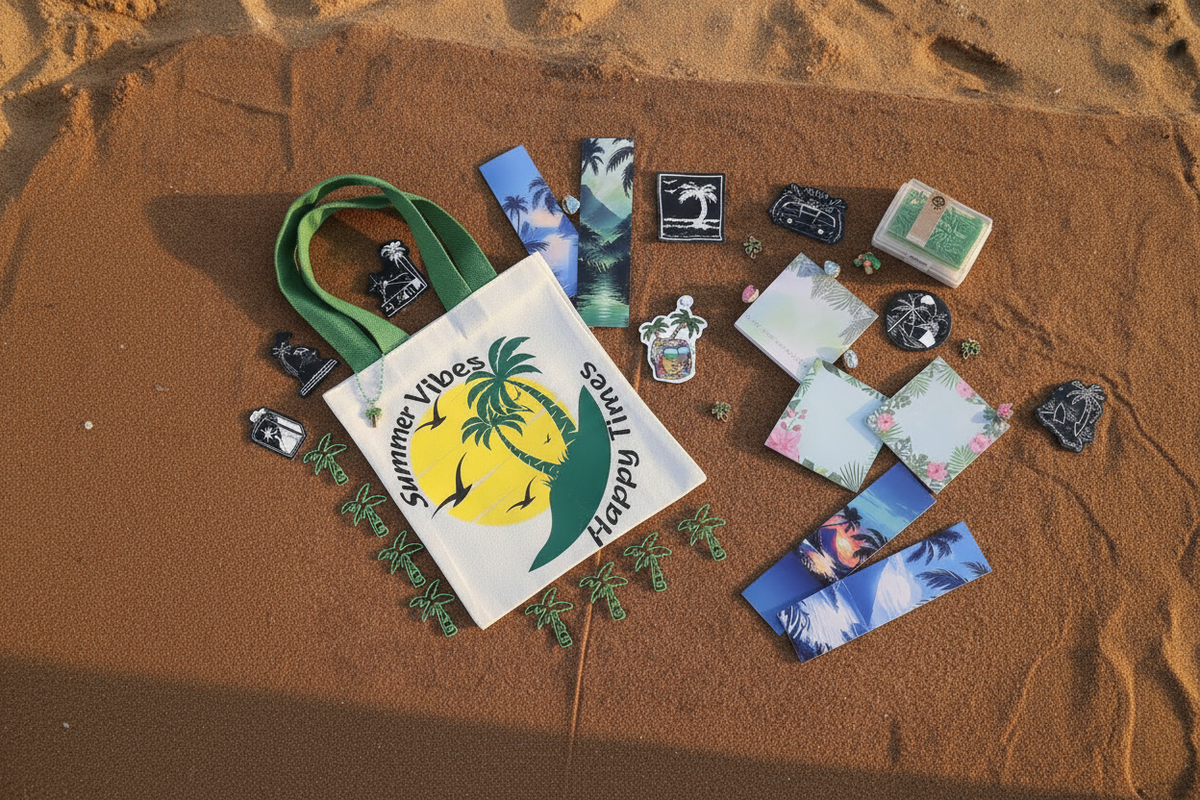 Summer Vibes Overhead Beach Flat Lay